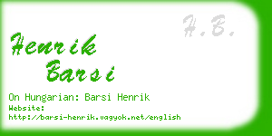 henrik barsi business card